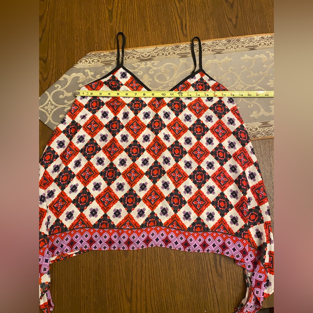 Venus Bandanna Floral Handkerchief Festival Hippie Tank Top Red White Blue L - Picture 4 of 11